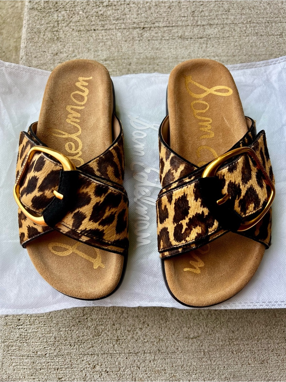 Sam Edelman Leopard Print Slide Sandals (Darla) - Picture 8 of 8
